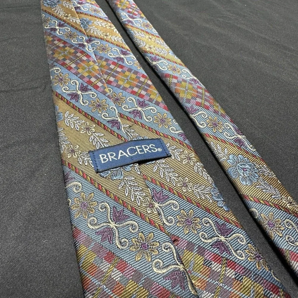Bracers Tie Floral Geometric Paisley Print‎ Spring Daisies Woven Summer Colorful